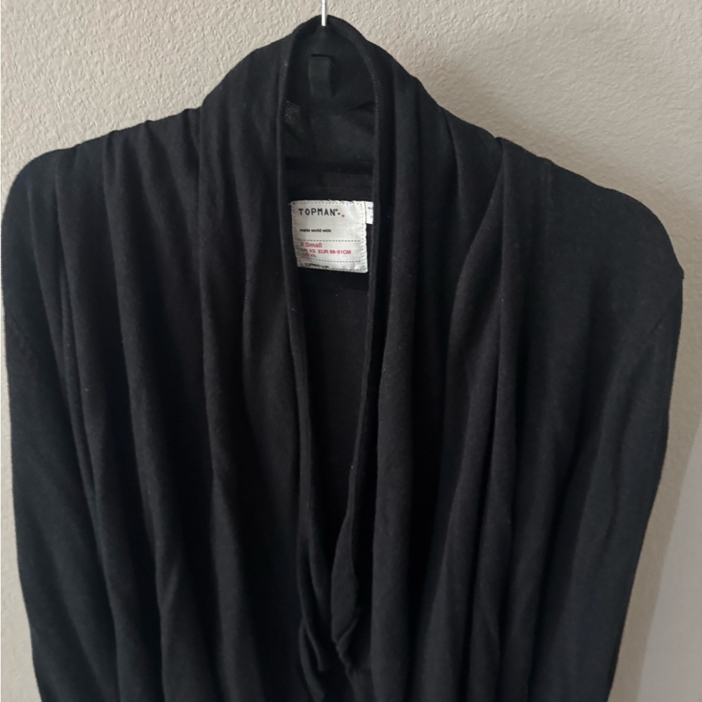 Toprank Black Drape Cardigan
